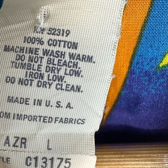 Ocean Pacific VTG USA Blue Hawaiian‎ Shirt Men’s L EUC - Picture 4 of 8